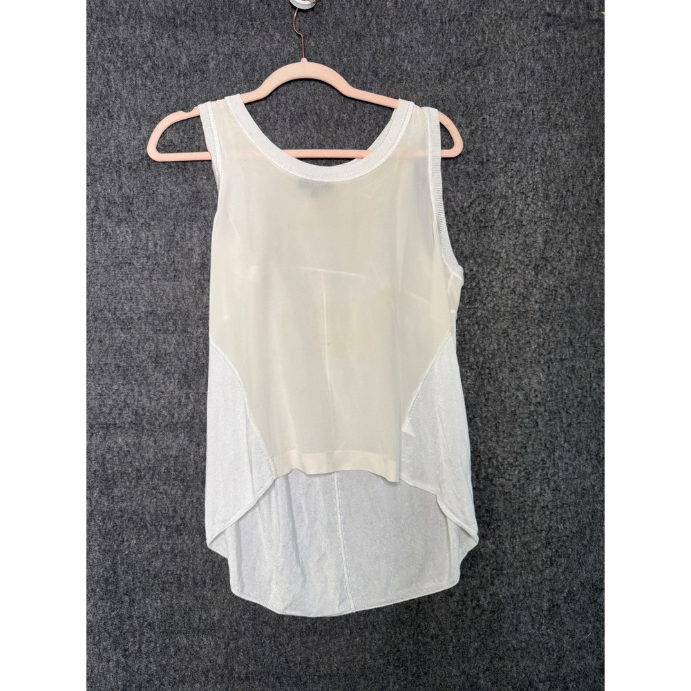 Rag & Bone New York 100% Silk High-Low Tank Top Ivory White Womens Medium